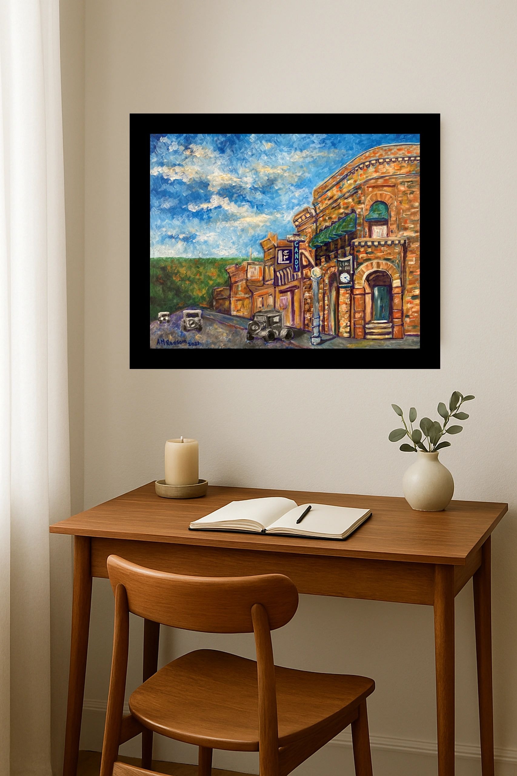 Durango CO circa 1920 original painting by AM Ransom